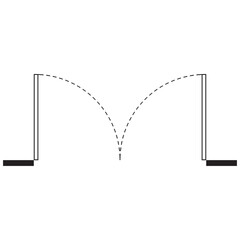 door plan icon design vector isolated