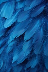 Fototapeta premium Macro of Blue Feathers Texture as Background. Swan Feather. Dark Blue Feather Vintage Backdrop | Generative AI