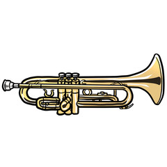 Simple and realistic trumpet illustration