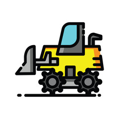 heavy equipment of construction tool vector illustration icon