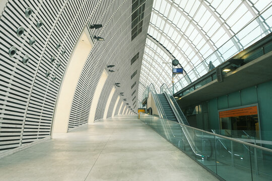 Avignon, France - August 22, 2023: architectural detail of the Avignon TGV station