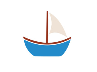 Sailing boat logo PNG design illustration on a white background