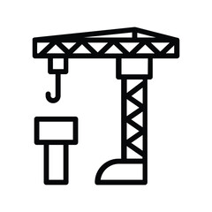 crane of construction tool vector illustration icon