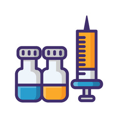 syringe  of healthcare and medicine filled icons