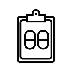 pills receipt of healthcare and medicine line icons