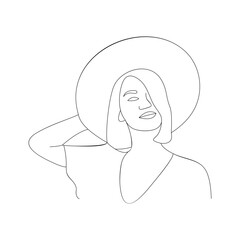 beauty woman line art