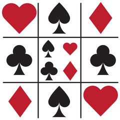 card spade hearts diamonds clubs xo