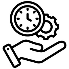 Time Management Outline Icon