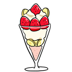 Simple and realistic parfait illustration design