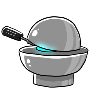 Simple and realistic demon core illustration design