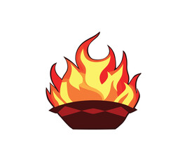 Flame fire cooking PNG cartoon design