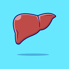 Liver Organ Vital Illustration, Vector, Isolated, Icon