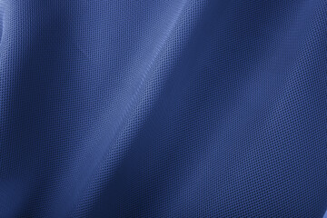 Rough navy blue fabric texture, cotton knitted fabric, modern waterproof flexible temperature control materials, multifunctional smart textile close-up, selective focus, does not tear - obrazy, fototapety, plakaty