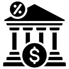 Bank Loans Glyph Icon