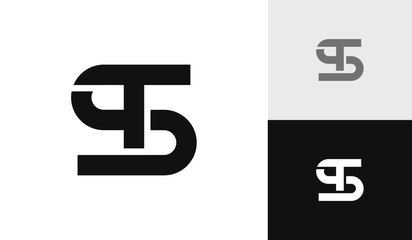Letter ST initial monogram logo design