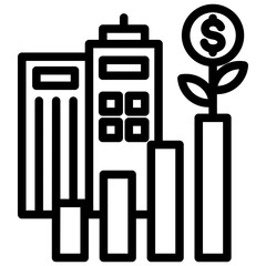 Company Growth Outline Icon