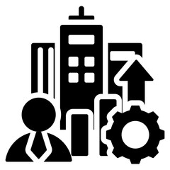 Corporate Development Glyph Icon