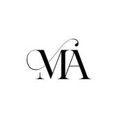 MA Initial Letter Monogram Logo Vector Design - obrazy, fototapety, plakaty