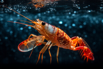 crayfish on a white background - obrazy, fototapety, plakaty