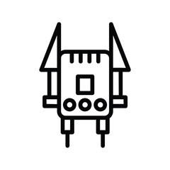 spaceship of space outline icon