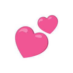 Love emoticon icon vector in flat style. Double heart, like sign symbol