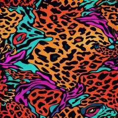 Leopard Skin Texture Pattern print,animal leather seamless design.