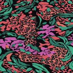 Leopard Skin Texture Pattern print,animal leather seamless design.