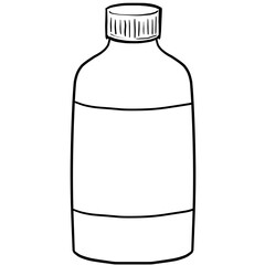 Simple and realistic line drawing of a bottle