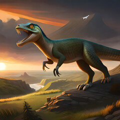 a 3d ancient Theropod dinosaur