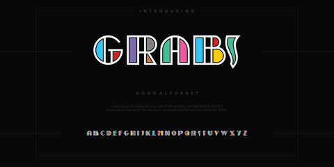 Modern minimal abstract alphabet fonts. Typography technology, electronic, movie, digital, music, future, logo creative font. vector illustration