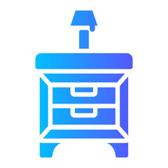 bedside table Gradient icon