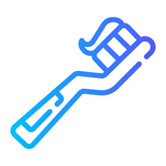 tooth brush Line Gradient Icon