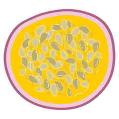 Illustration of passion fruit drawing