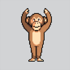 Pixel art illustration Monkey. Pixelated Monkey. Jungle Monkey animal icon pixelated
for the pixel art game and icon for website and video game. old school retro.