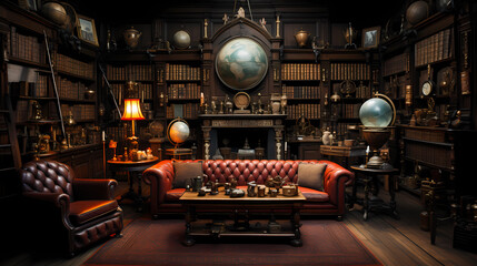 Living Room with an Antique Collectibles Display