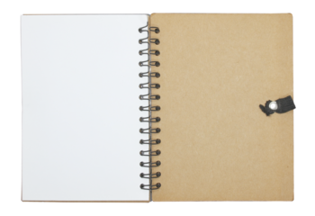 Blank notebook paper with ring spine on transparent background png file