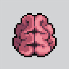 Obraz premium Pixel art illustration Brain. Pixelated Brain. Brain icon pixelated for the pixel art game and icon for website and video game. old school retro.