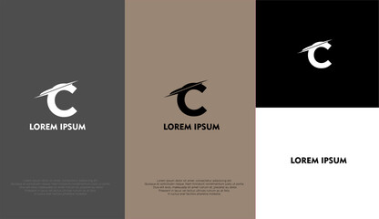 Letter C logo design with different background colour