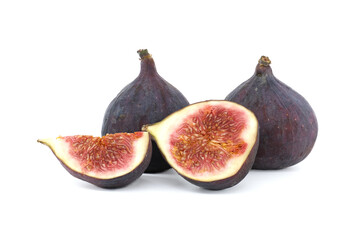 Ripe fig fruits isolated on white background