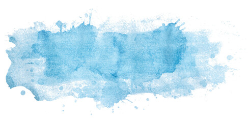 Light blue watercolor background. Artistic hand paint. Isolated on transparent background. - obrazy, fototapety, plakaty