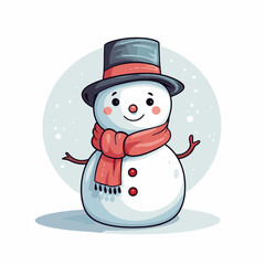 Cute Snowmann On White Background