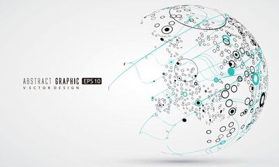 Abstract sphere graphics, futuristic concept lines, technological sense design. - 653533727