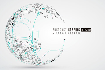 Abstract sphere graphics, futuristic concept lines, technological sense design.