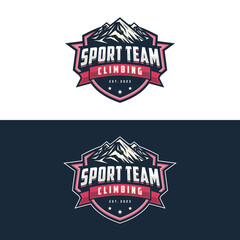 Climbing logo vector. Sport climbing, emblem climbing illustration