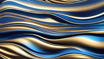 Metallic Abstract Wavy Liquid Background Tech Innovation, AI Generated