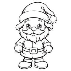Santa Claus cartoon character coloring page design for Doddolers