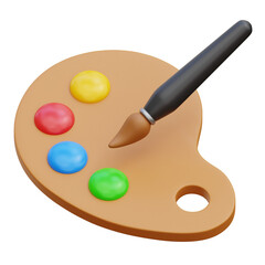 Color Palette 3d Icon Illustrations