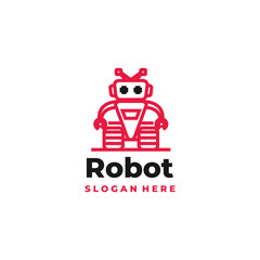 robot modern logo mascot vector
