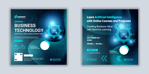 Digital marketing artificial intteligence social media business template gradient mesh background