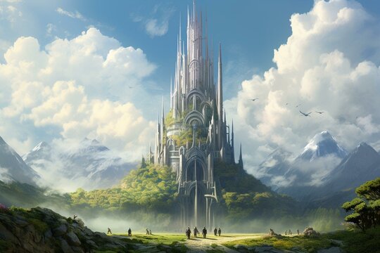 A depiction of the ancient tower, believed to be built to reach the heavens. Generative AI